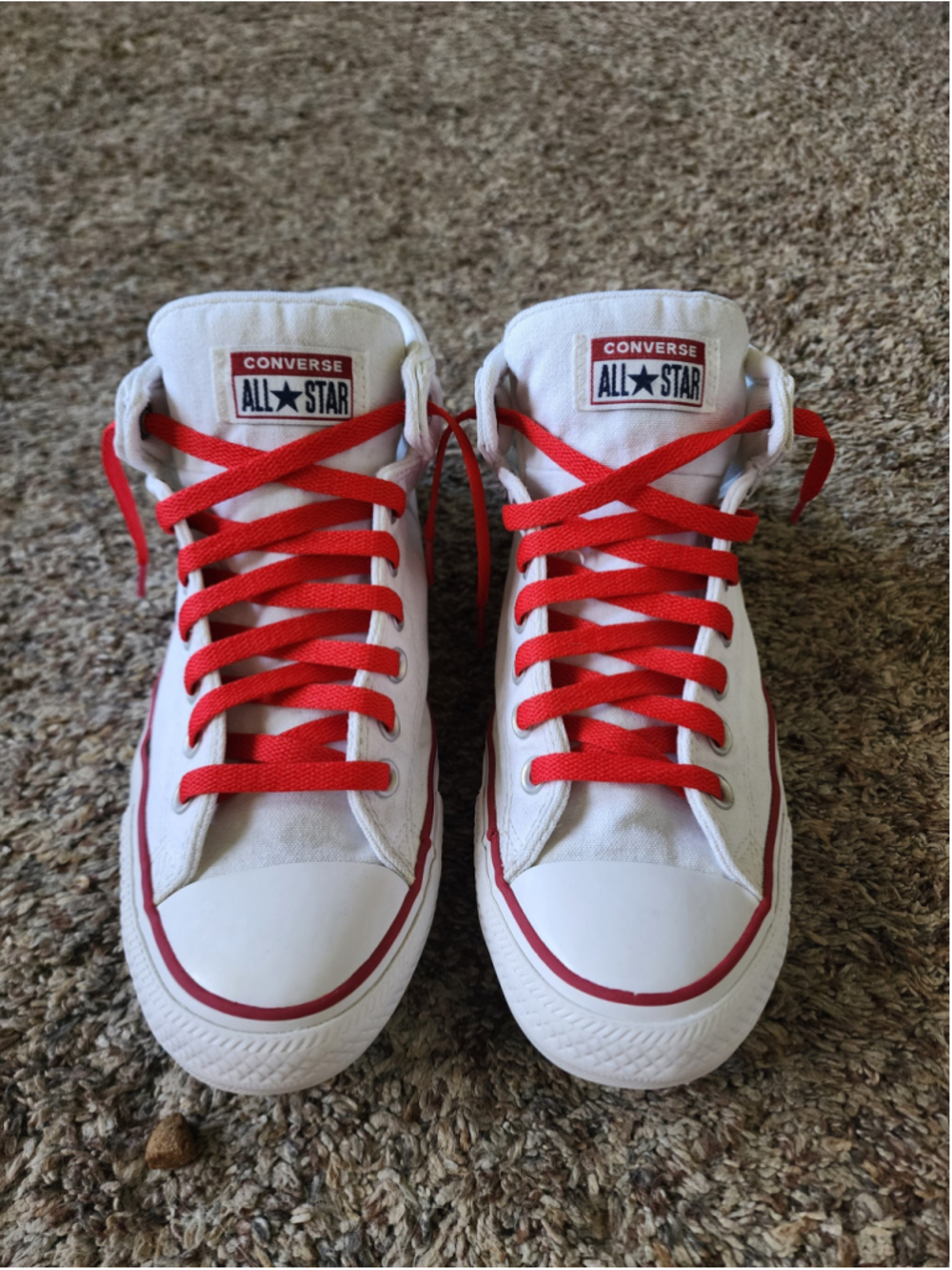 Converse Chuck Taylor All Star High Street Mid White Red Blue A01688F M8.5 W10.5
